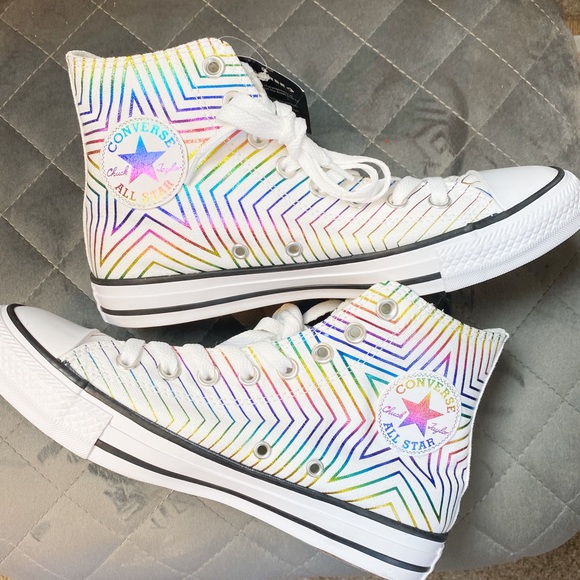 high top converse rainbow